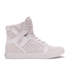 Supra Mens SKYTOP Silver Cloud High Top Shoes | CA-20432